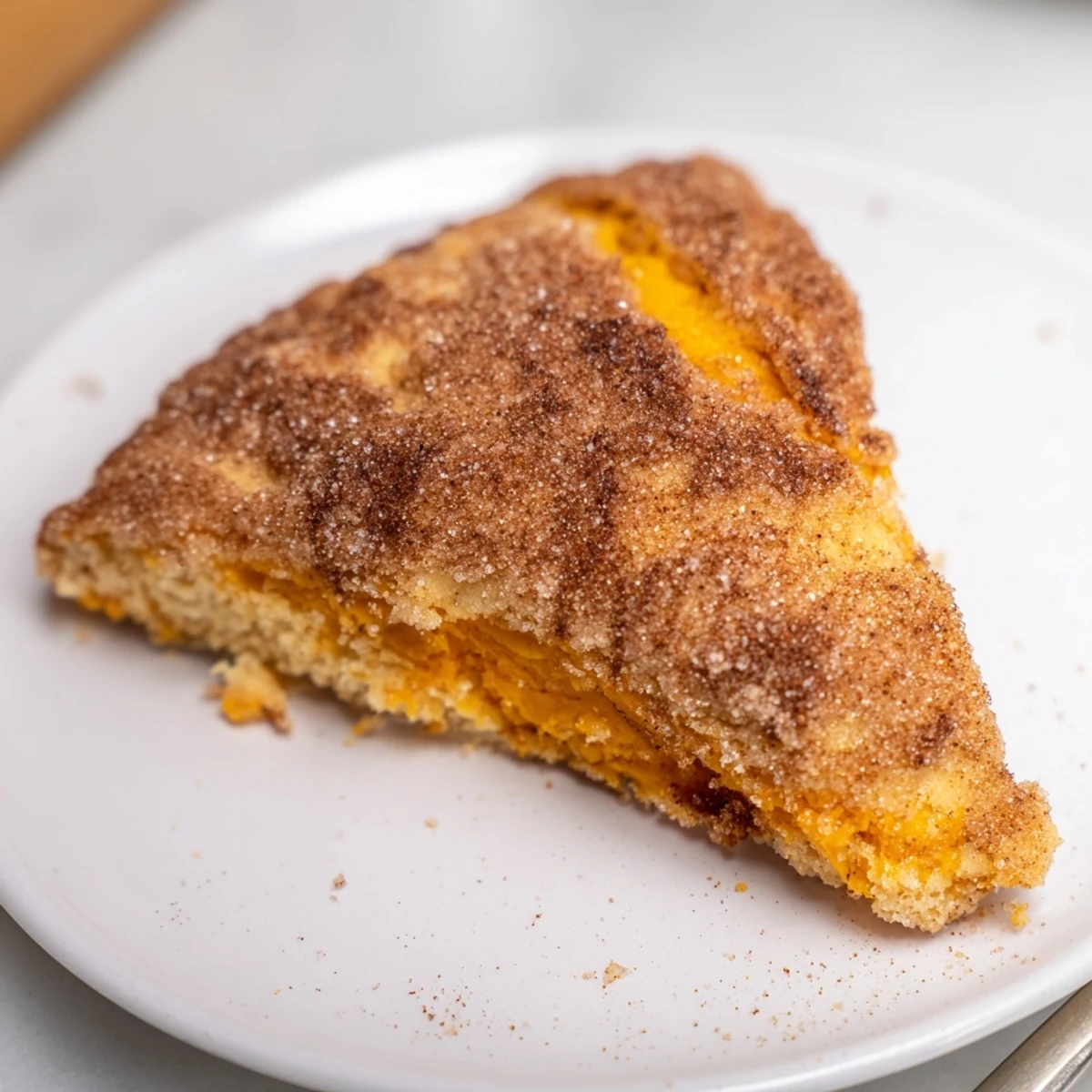 Deliciously spiced sweet potato scones, topped with sparkling cinnamon sugar for indulgence.