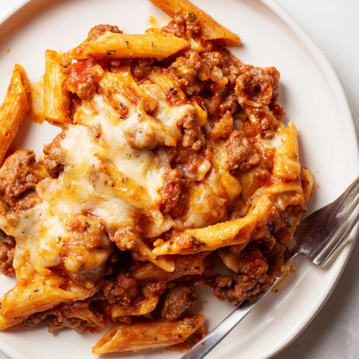 Satisfying Cheesy Beef & Penne Bake, perfect for cozy family dinners or potlucks.