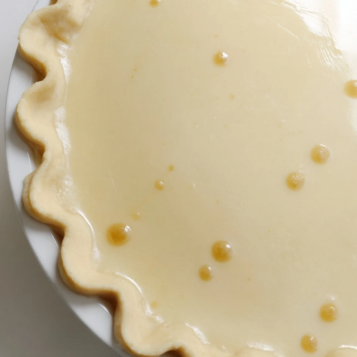 Freshly baked Water Pie, a vintage American dessert, with a delicate custard-like texture, ready to serve.