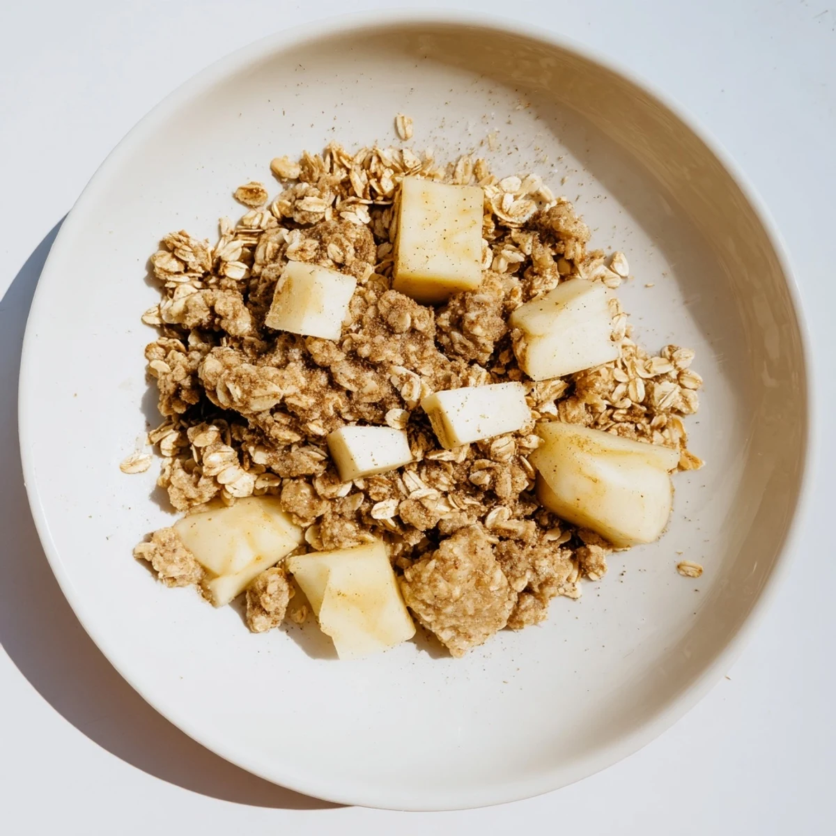 Warm, comforting image of Best Apple Crisp with a crispy oat-almond topping, ready to serve.