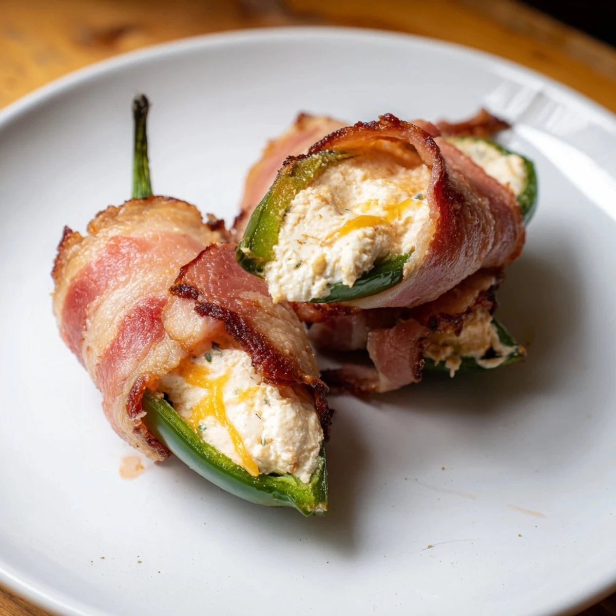 Golden, bubbly Express Holiday Jalapeño Poppers with bacon; a perfect bite-sized appetizer for the holidays.