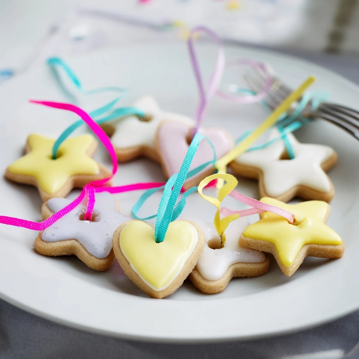 Shimmering pink iced Mignonneries Coeurs et Étoiles, these elegant French cookies anticipate a celebratory occasion.