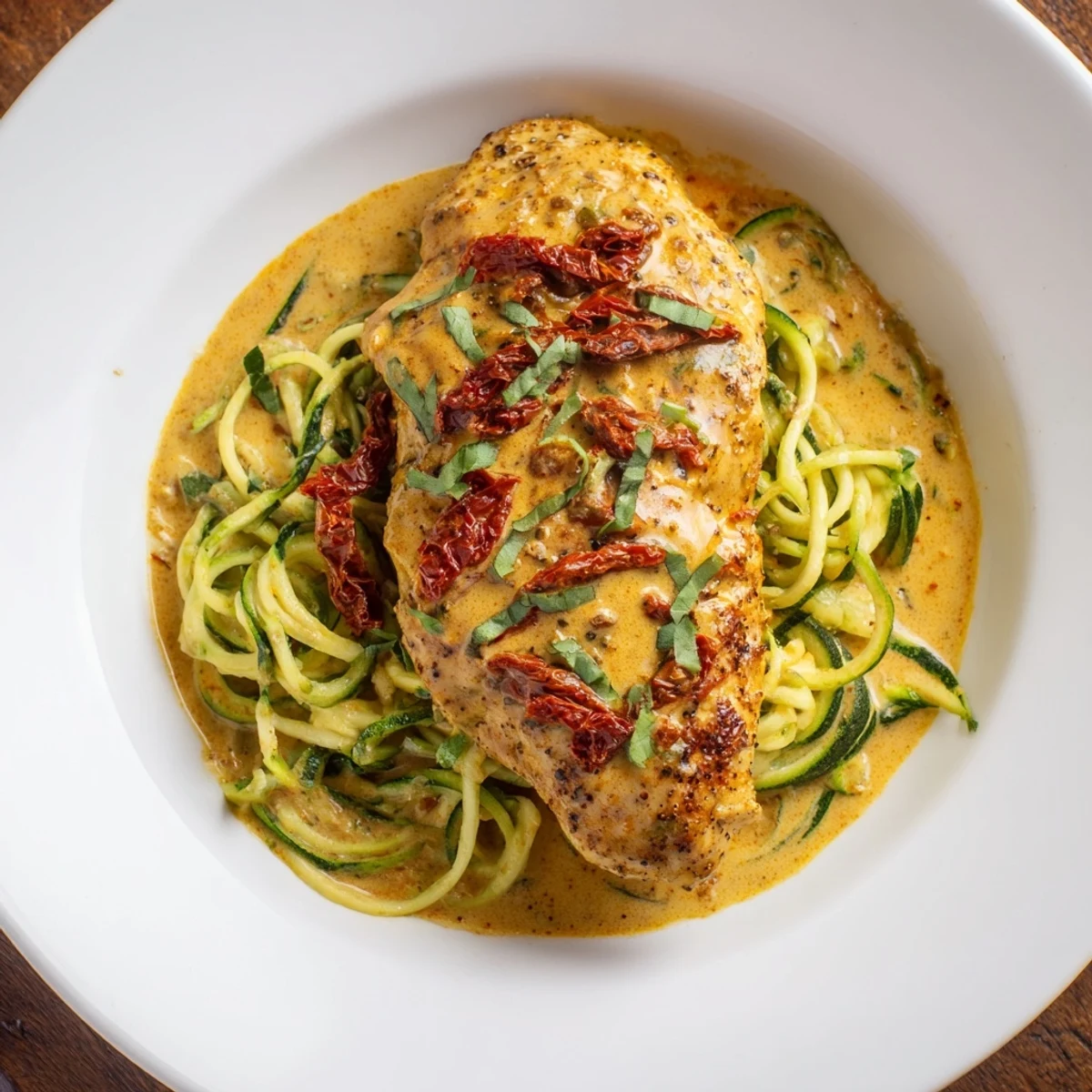 Sun-Dried Chicken Zoodles