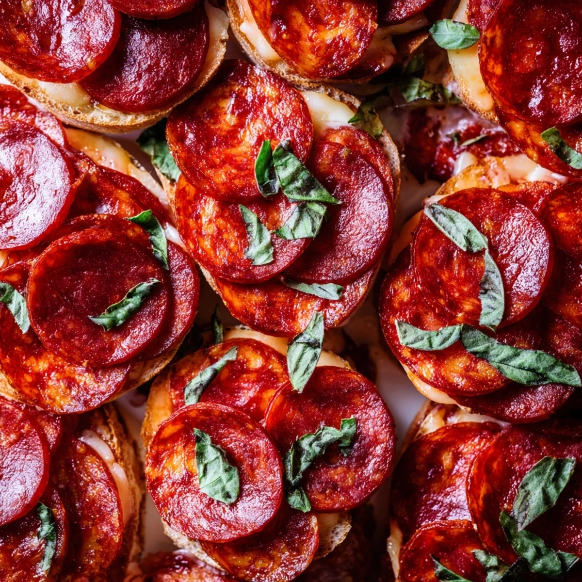 Dragon Scale appetizer, a visually stunning arrangement of pepperoni and melted cheese, layered.