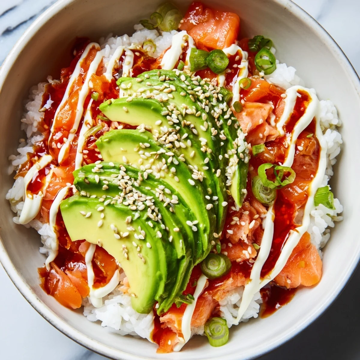 Flaked salmon atop seasoned rice: a vibrant photo of Classic Salmon Rice, ready to serve and enjoy.