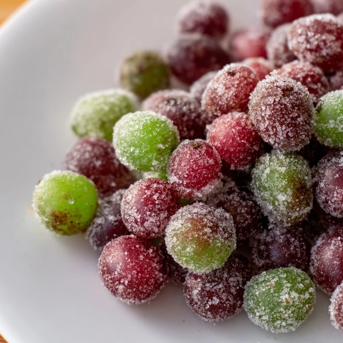 Beautiful close-up of frosty frozen grapes, ready to enjoy as a simple, sweet American snack.
