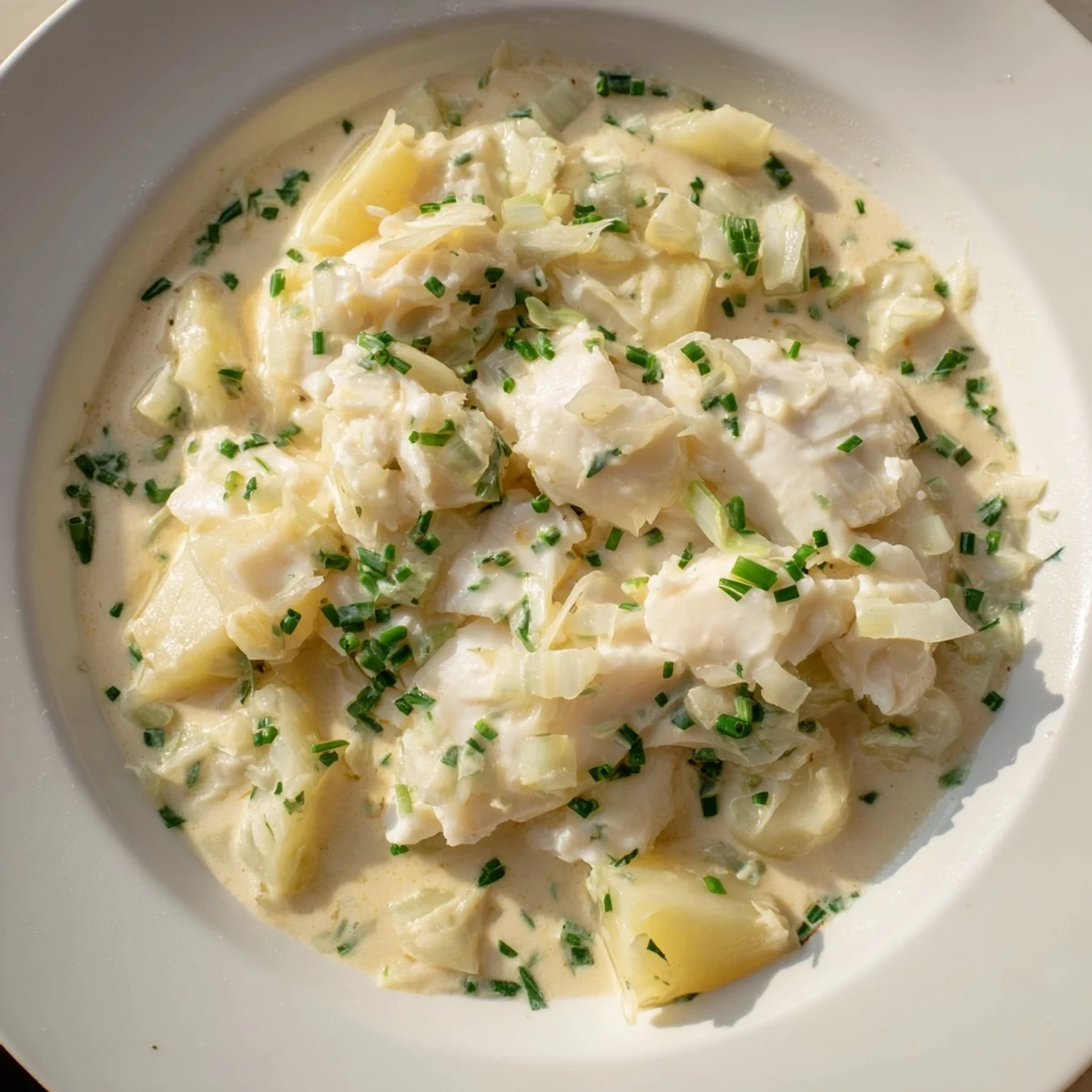 Hearty Icelandic Fish Stew, featuring flaky white fish and creamy sauce, perfect for a cold evening.