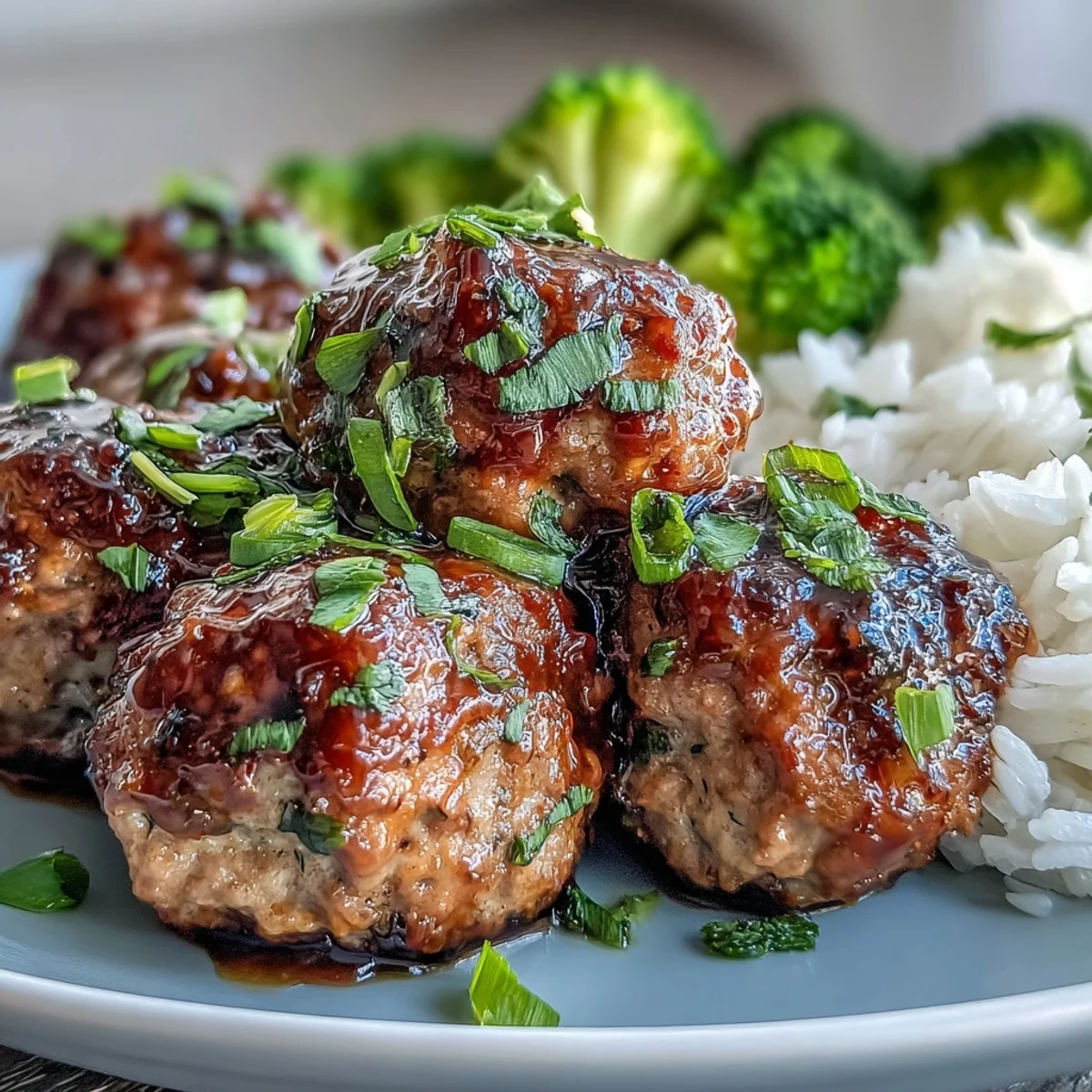 Hearty Honey Garlic Turkey Meatball Bowls served with sesame seeds and sliced green onions for a flavorful weeknight dinner.