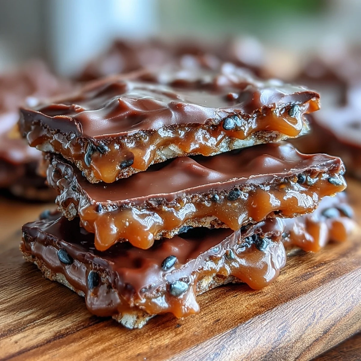 Broken shards of Black Sesame Brittle showing airy texture, perfect for snacking or gifting.