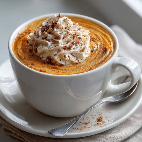 A cup of pumpkin spice latte with whipped cream.