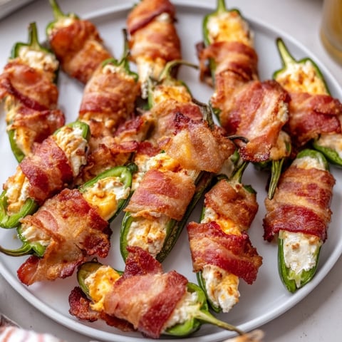 Golden-brown Express Holiday Jalapeño Poppers, bacon-wrapped and bubbling with melted, spicy cheese.