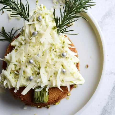 Imagine a snowy Table dHiver Sapin et Flocons dessert covered in white chocolate mousse and coconut.