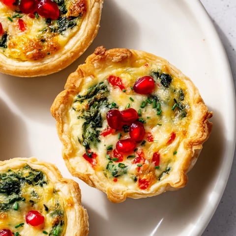 Golden-brown savory bites: mini quiche Christmas tree, a festive appetizer perfect for holiday gatherings.