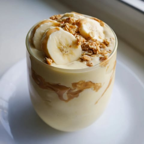 Thick, creamy Peanut Butter Banana Smoothie, perfect for grabbing a quick, protein-packed breakfast.