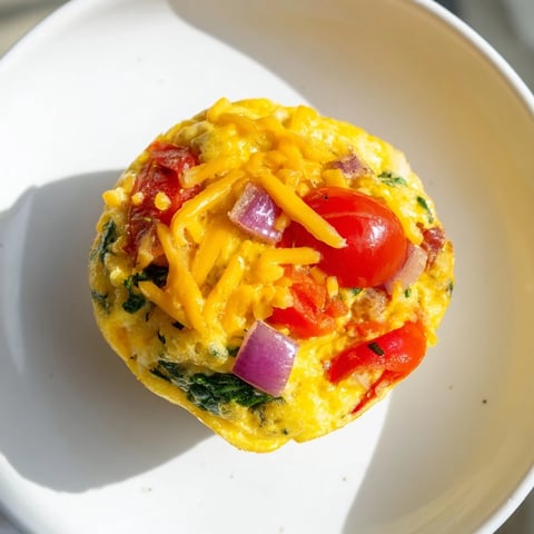 Fluffy Veggie Egg Muffins bursting with colorful vegetables, perfect for a healthy breakfast meal prep.