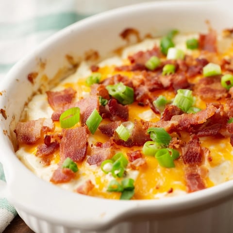 Golden, bubbly Cheesy Bacon Ranch Dip, a savory appetizer brimming with crispy bacon and melted cheddar.