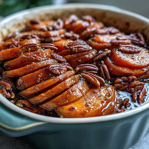 Candied yams with bourbon and brown sugar, glazed to perfection and baked until tender and caramelized.  