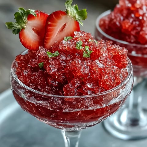 A vibrant frozen dessert with fresh strawberries, zesty lime, and a splash of rum served in elegant cups for summer entertaining.  
