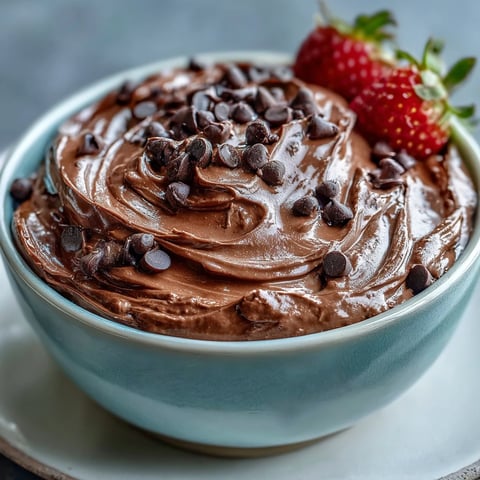 Creamy cottage cheese brownie batter dip swirled with chocolate chips, served with fresh strawberries, apple slices, banana, and grapes for dipping.  