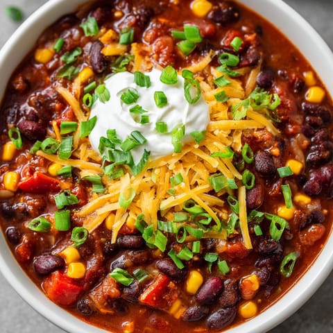 A bowl of soup with a white dollop of cheese on top.