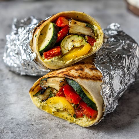 A wrap with vegetables in it.