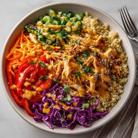 A bowl of food with a fork on the side.