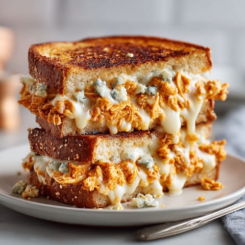 A sandwich with cheese and bacon on a plate.