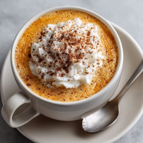 A cup of coffee with whipped cream and cinnamon.