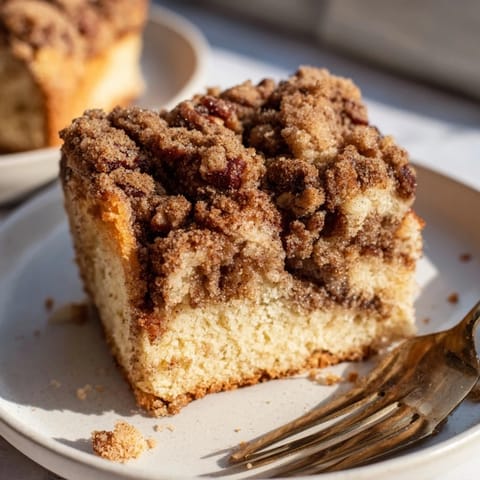 Delicious Cinnamon Streusel Coffee Cake, perfect for brunch, with rich cinnamon flavor.  