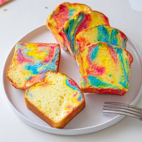 Delightful rainbow hues of Cloud Bread, a whimsical snack for any celebration.  