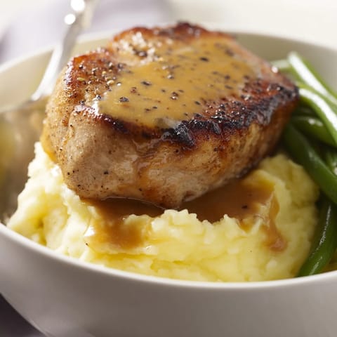 Pork Chops Cheddar Mash Bowl