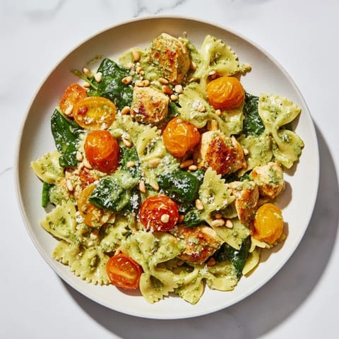 Pesto Chicken Bowtie Pasta