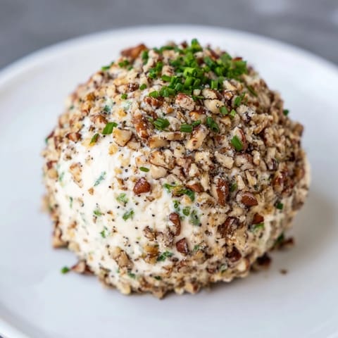 This savory Classic Cheese Ball with Ranch Seasoning is ready for serving with crackers and vegetables.
