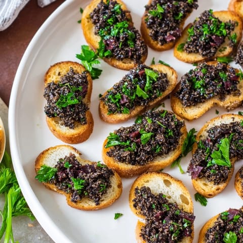 Black Olive Tapenade Crostini