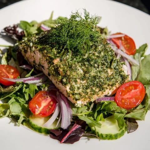 Herb-Crusted Salmon Salad