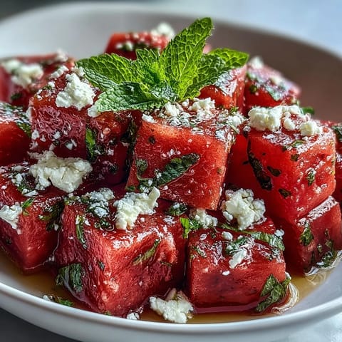 Watermelon Feta Mint Salad