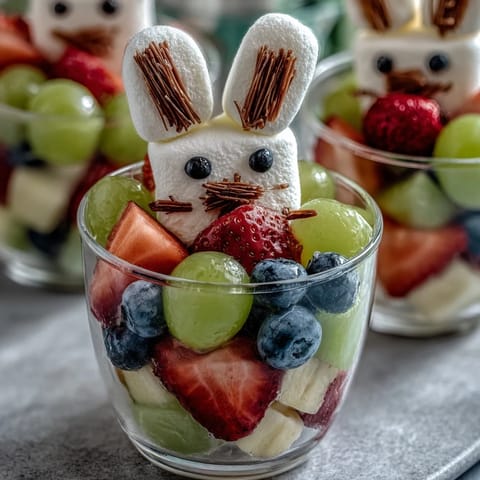 Adorable healthy bunny fruit cups
