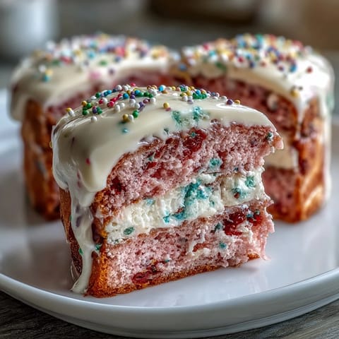 Spring Funfetti Cake with Pastel Buttercream: vibrant vanilla cake layered with colorful sprinkles and swirled pastel frosting.