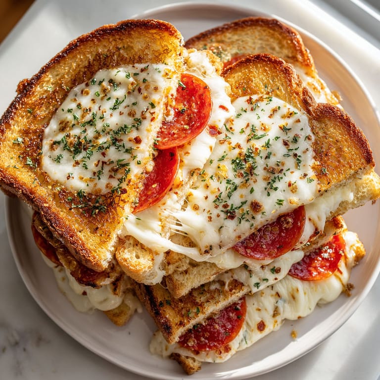 A plate of toast with tomatoes and cheese.