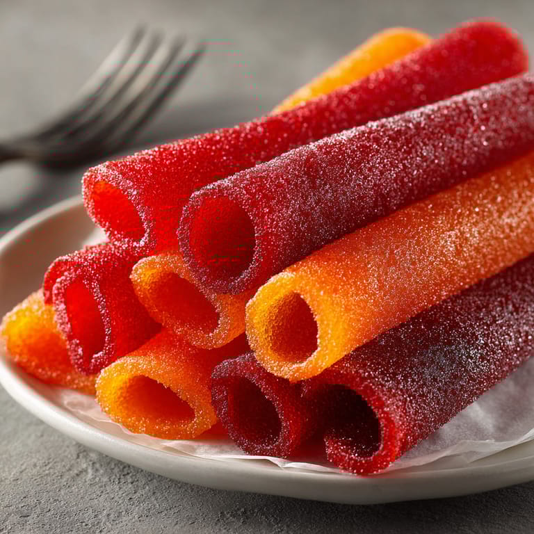 A plate of fruit leather.