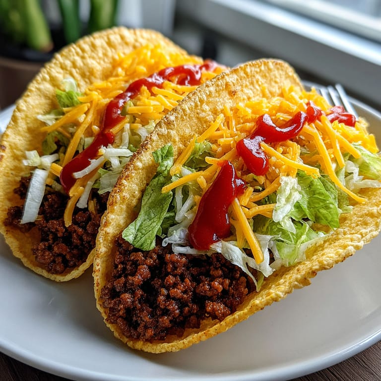 Two tacos with lettuce and cheese on a white plate.