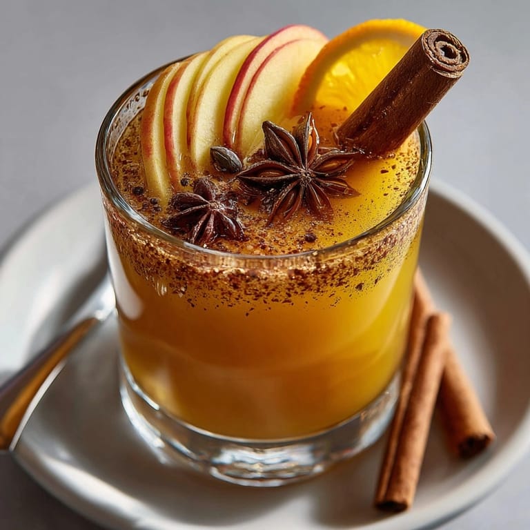 Refreshing autumn spiced apple cider mocktail served over ice, perfect for cozy fall gatherings