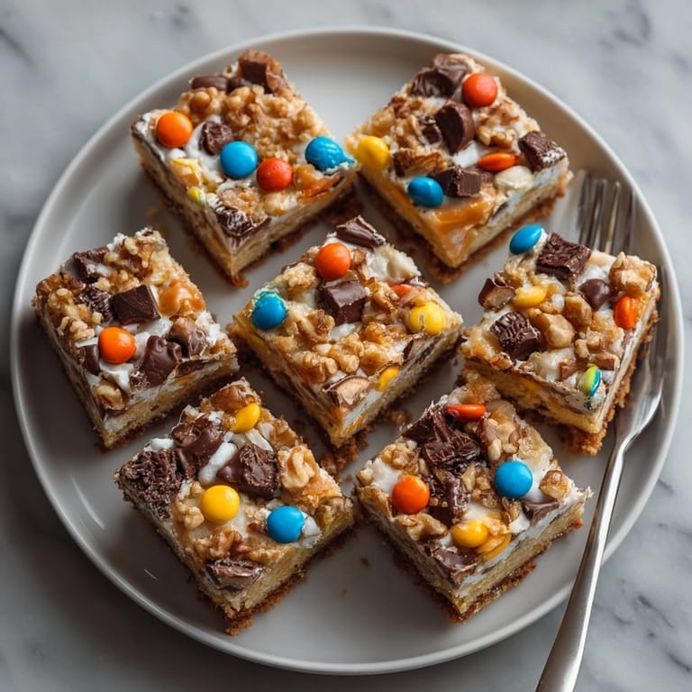 Homemade Halloween Candy Magic Bars: chewy graham cracker crust packed with leftover sweets.