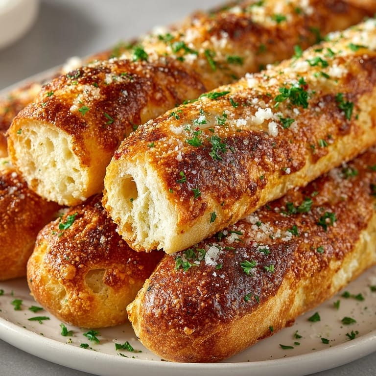 Warm, freshly baked 2-Ingredient Dough Breadsticks; a fast, cheesy appetizer for dipping.