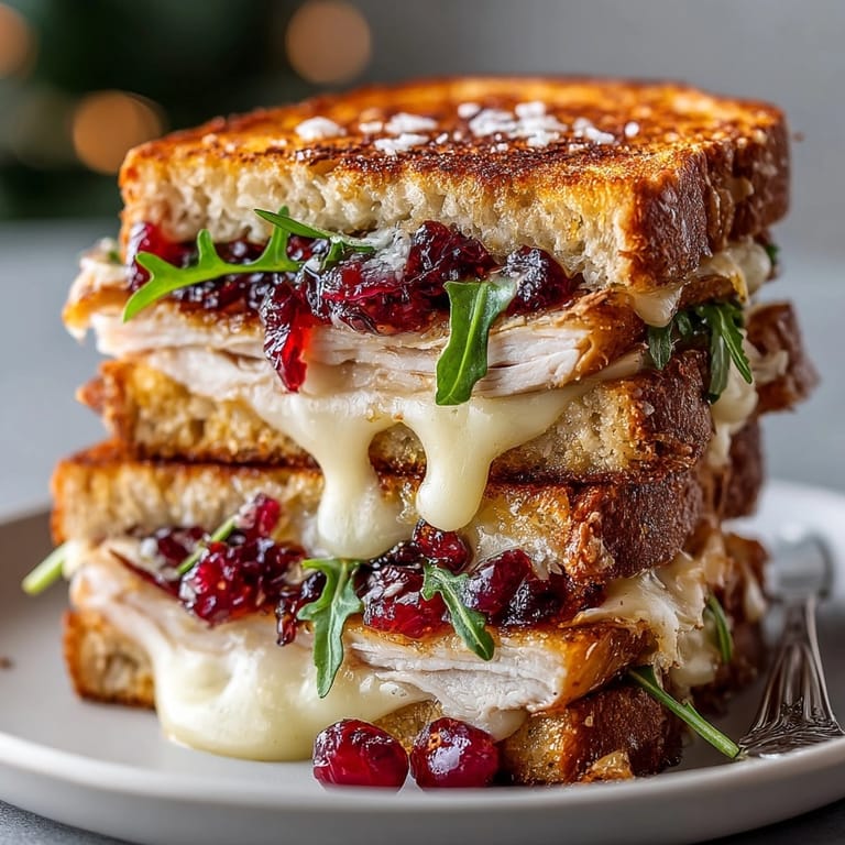 Turkey Cranberry Grilled Cheese recipe: Tart cranberries complement savory turkey nestled between toasty bread.