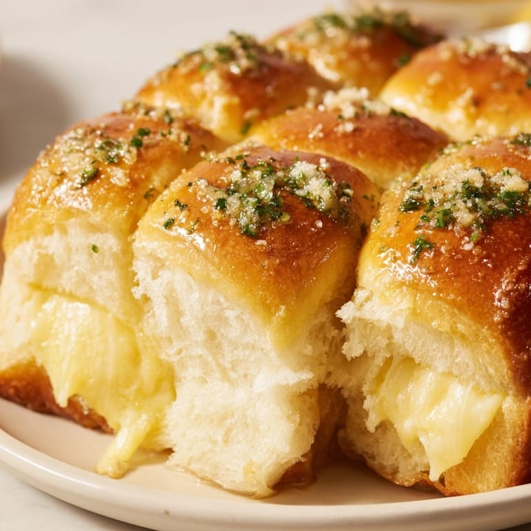 Delicious, melty Garlic Butter Stuffed Hawaiian Rolls, a perfect easy appetizer for sharing.