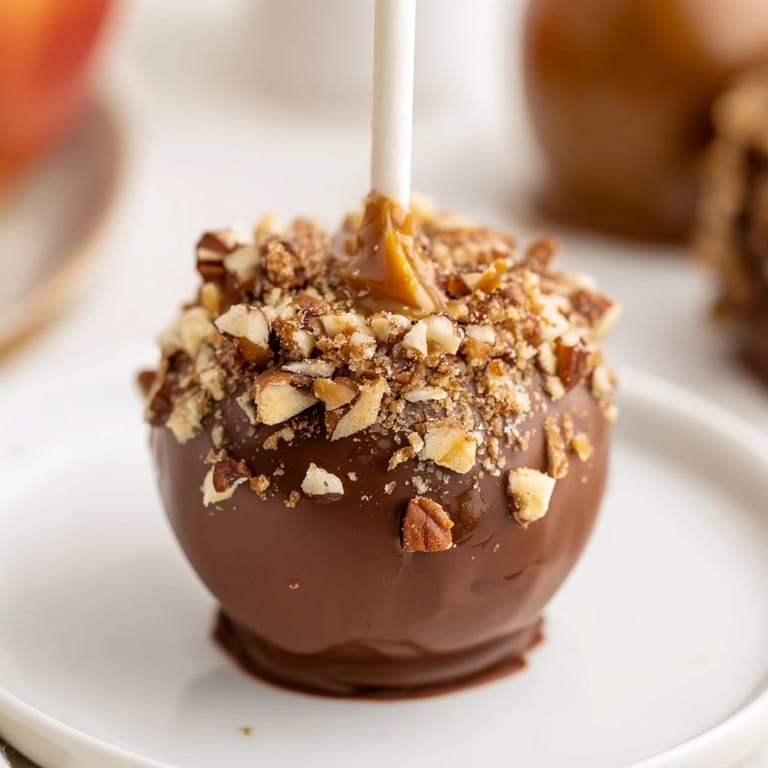 Delicious Caramel Apple Truffle Pops with pecans; a festive fall dessert recipe.