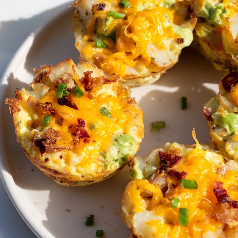 Deliciously fluffy avocado ranch potato egg muffins, served warm for a nutritious meal.  