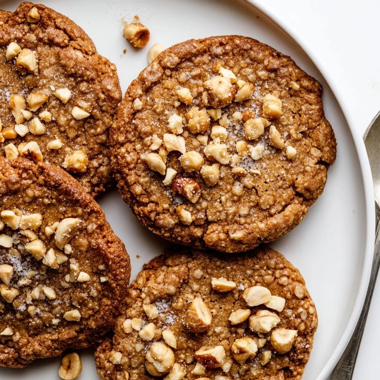 Deliciously buttery German hazelnut butter cookies topped with crunchy chopped nuts.  