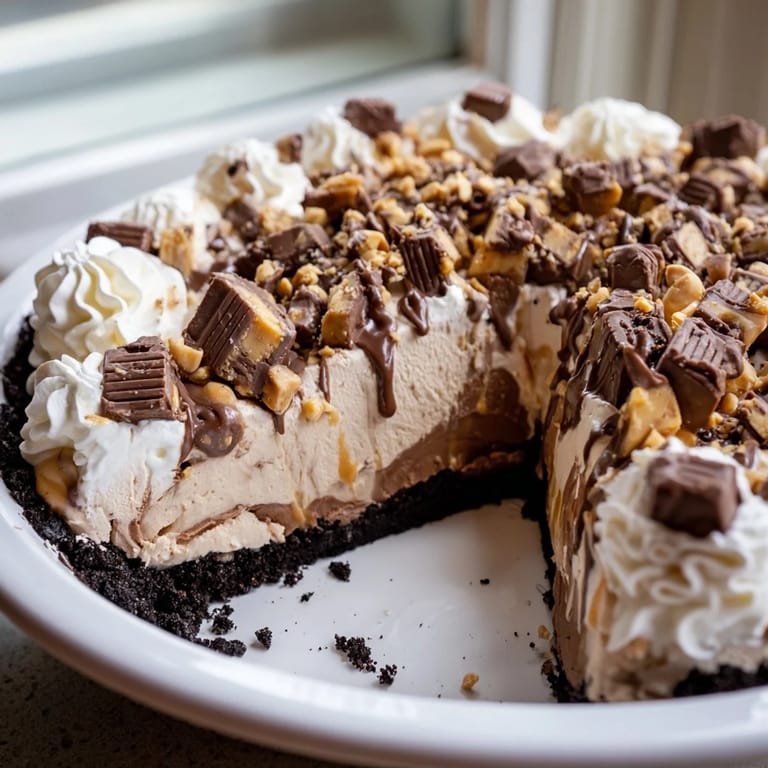 Indulge in creamy Snickers Soda Float Pie with rich chocolate cookie crust.  